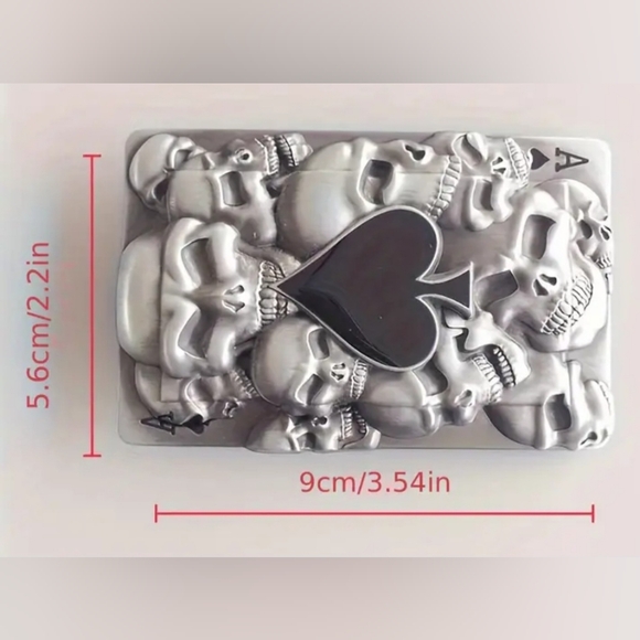 New ace of spades poker skull belt buckle - Picture 2 of 3
